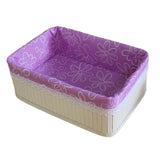 Max Bamboo Woven Folding Storage Box Laundry Basket with Wood Lid 36x26x14CM