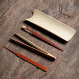 Max Tea Accessory Bamboo Tea Scoop Spoon Clip Tea Ceremony Utensil Set I- 4pcs