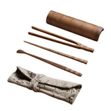 Max Tea Accessory Bamboo Tea Scoop Spoon Clip Tea Ceremony Utensil Set K- 5pcs