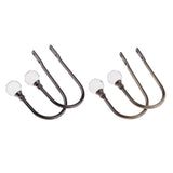 Max 2Pcs Curtain Tieback Hooks U Tie Backs for Voiles Curtain Holdback Bronze