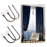 Max 2Pcs Curtain Tieback Hooks U Tie Backs for Voiles Curtain Holdback Bronze