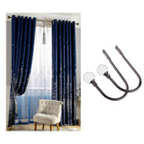 Max 2Pcs Curtain Tieback Hooks U Tie Backs for Voiles Curtain Holdback Black