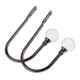 Max 2Pcs Curtain Tieback Hooks U Tie Backs for Voiles Curtain Holdback Black