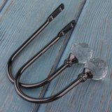 Max 2Pcs Curtain Tieback Hooks U Tie Backs for Voiles Curtain Holdback Black