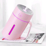 Max Maxb USB Ultrasonic Humidifier LED Light Air Purifier Aroma Diffuser Pink