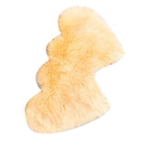 Max Heart Shaped Area Rug, Artificial Wool Shaggy Floor Mat Carpet Beige