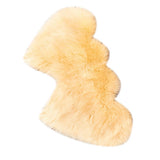 Max Heart Shaped Area Rug, Artificial Wool Shaggy Floor Mat Carpet Beige