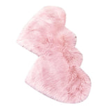 Max Heart Shaped Area Rug, Artificial Wool Shaggy Floor Mat Carpet Pink