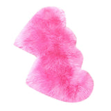 Max Heart Shaped Area Rug, Artificial Wool Shaggy Floor Mat Carpet Rose Red