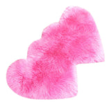 Max Heart Shaped Area Rug, Artificial Wool Shaggy Floor Mat Carpet Rose Red