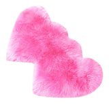 Max Heart Shaped Area Rug, Artificial Wool Shaggy Floor Mat Carpet Rose Red