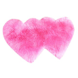 Max Heart Shaped Area Rug, Artificial Wool Shaggy Floor Mat Carpet Rose Red