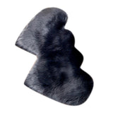Max Heart Shaped Area Rug, Artificial Wool Shaggy Floor Mat Carpet Deep Grey
