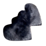 Max Heart Shaped Area Rug, Artificial Wool Shaggy Floor Mat Carpet Deep Grey