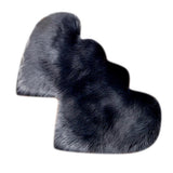 Max Heart Shaped Area Rug, Artificial Wool Shaggy Floor Mat Carpet Deep Grey