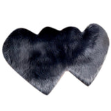 Max Heart Shaped Area Rug, Artificial Wool Shaggy Floor Mat Carpet Deep Grey