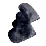 Max Heart Shaped Area Rug, Artificial Wool Shaggy Floor Mat Carpet Deep Grey