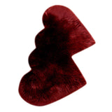 Max Heart Shaped Area Rug, Artificial Wool Shaggy Floor Mat Carpet Wine Red