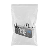 Max Multipurpose Full LED HD Mute Bedside Mirror Electronic Alarm Clock Silver
