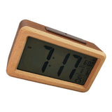 Max Wooden Electronic Smart Clock Date Temperature Dispaly Clock Brown