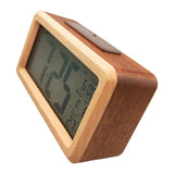 Max Wooden Electronic Smart Clock Date Temperature Dispaly Clock Brown