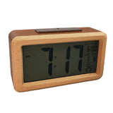 Max Wooden Electronic Smart Clock Date Temperature Dispaly Clock Brown