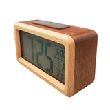 Max Wooden Electronic Smart Clock Date Temperature Dispaly Clock Brown
