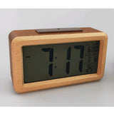 Max Wooden Electronic Smart Clock Date Temperature Dispaly Clock Brown