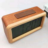 Max Wooden Electronic Smart Clock Date Temperature Dispaly Clock Brown