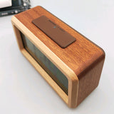 Max Wooden Electronic Smart Clock Date Temperature Dispaly Clock Brown