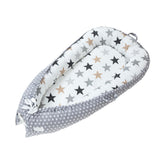 Max Maxb Foldable Travel Crib Baby Cotton Sleeping Baby Bassinet Bed Gray Star