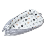 Max Maxb Foldable Travel Crib Baby Cotton Sleeping Baby Bassinet Bed Gray Star