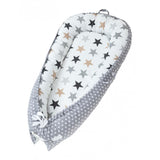 Max Maxb Foldable Travel Crib Baby Cotton Sleeping Baby Bassinet Bed Gray Star