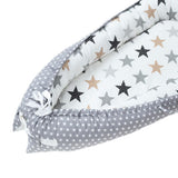 Max Maxb Foldable Travel Crib Baby Cotton Sleeping Baby Bassinet Bed Gray Star