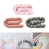 Maxbell Cotton Snake Shaped Long Pillow Cushion For Crib and Bed Pink Grid