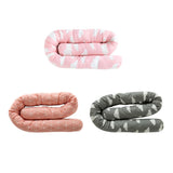 Maxbell Cotton Snake Shaped Long Pillow Cushion For Crib and Bed Pink Grid