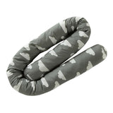 Maxbell Cotton Snake Shaped Long Pillow Cushion For Crib and Bed Gray Clouds