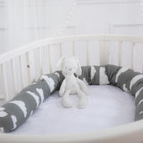 Maxbell Cotton Snake Shaped Long Pillow Cushion For Crib and Bed Gray Clouds