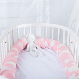Maxbell Cotton Snake Shaped Long Pillow Cushion For Crib and Bed Pink Clouds