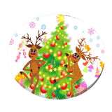 Max Xmas Theme Waterproof Tablecloth for Round Table 1.2m Dia Catoon Deer