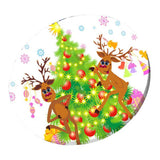 Max Xmas Theme Waterproof Tablecloth for Round Table 1.2m Dia Catoon Deer