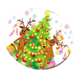 Max Xmas Theme Waterproof Tablecloth for Round Table 1.2m Dia Catoon Deer