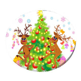 Max Xmas Theme Waterproof Tablecloth for Round Table 1.2m Dia Catoon Deer