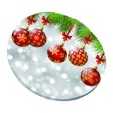 Max Xmas Theme Waterproof Tablecloth for Round Table 1.2m Dia Red Balls