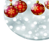 Max Xmas Theme Waterproof Tablecloth for Round Table 1.2m Dia Red Balls