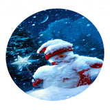 Christmas Table Cloth Cover for 47inch Round Dining Tables Snowman_B