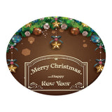 Max 48'' Round Table Cover Tablecloth Oil-Proof & Waterproof Happy Ero Christmas
