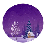 Max 48'' Round Table Cover Tablecloth Oil-Proof & Waterproof Snow Scenery