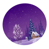 Max 48'' Round Table Cover Tablecloth Oil-Proof & Waterproof Snow Scenery