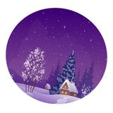 Max 48'' Round Table Cover Tablecloth Oil-Proof & Waterproof Snow Scenery